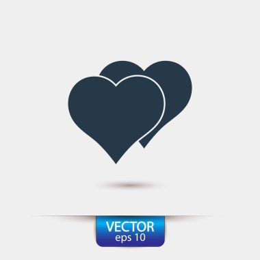 Kalp simgesi, düz tasarım