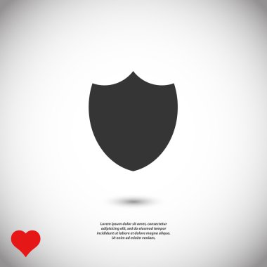 Kalkan kutsal kişilerin resmi, düz tasarım stili