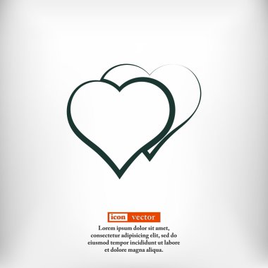 Kalp simgesi, düz tasarım