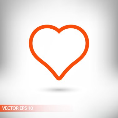kalp simgesi, düz tasarım