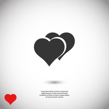 Kalp simgesi, düz tasarım