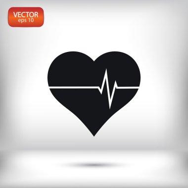 kalp simgesi, düz tasarım