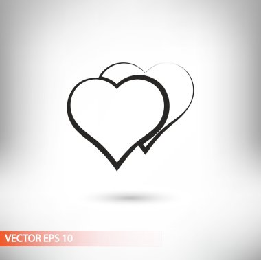 Kalp simgesi, düz tasarım