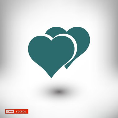 Kalp simgesi, düz tasarım