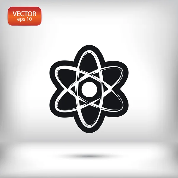 Значок атома. Плоский дизайн — стоковий вектор