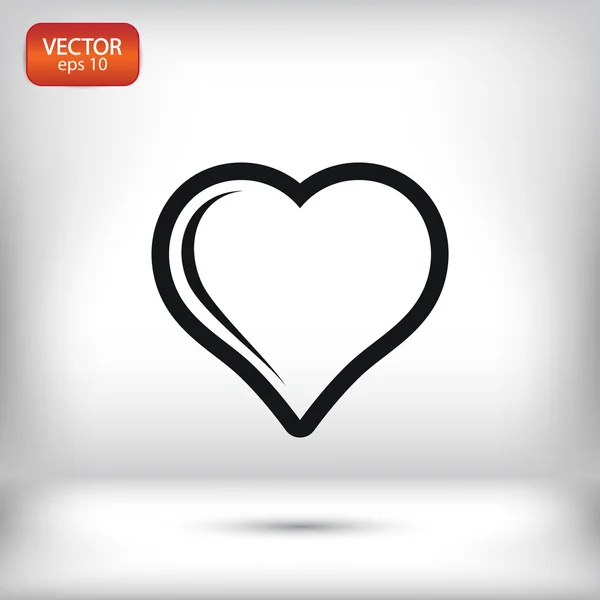 Icône coeur, design plat — Image vectorielle