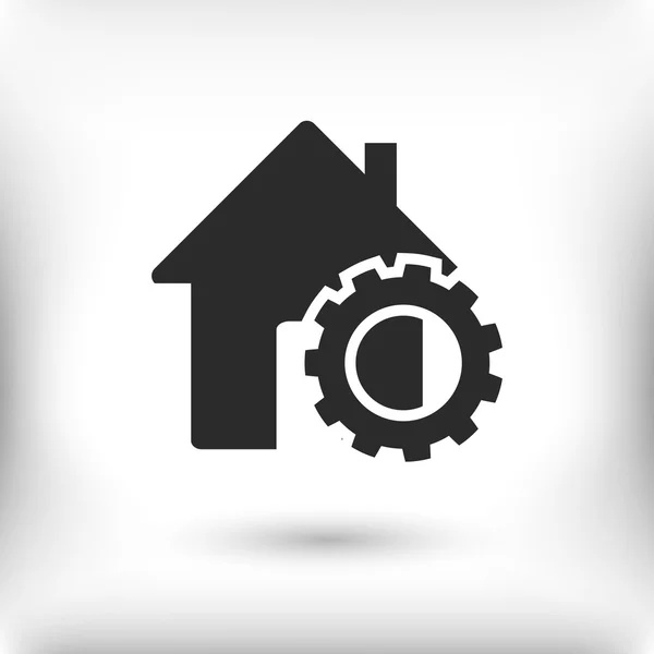 Impostazione parametri, icona della casa — Vettoriale Stock