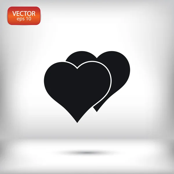 Icono de corazones, diseño plano — Vector de stock