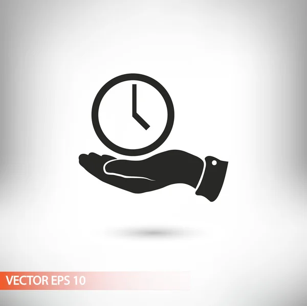 Reloj icono de diseño plano — Vector de stock