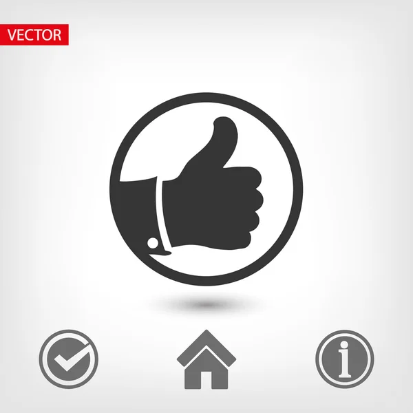 Como el icono del pulgar hacia arriba — Vector de stock