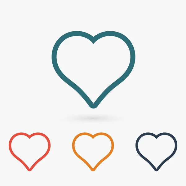 Ícone do coração, design plano — Vetor de Stock