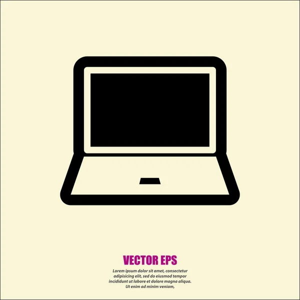 Icono del ordenador portátil ilustración . — Archivo Imágenes Vectoriales