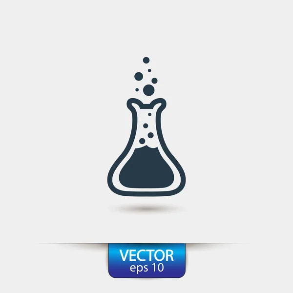 Icono de vidrio de laboratorio — Vector de stock