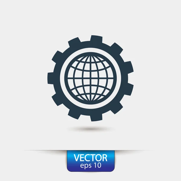 Flat  gear Icon. — Stock Vector