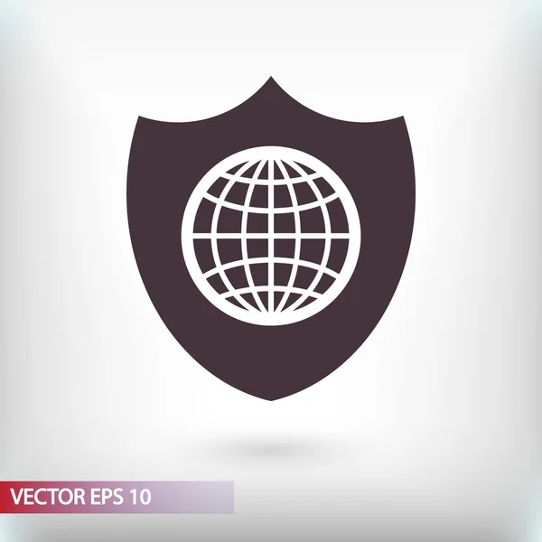 Icono de escudo, Estilo de diseño plano — Vector de stock