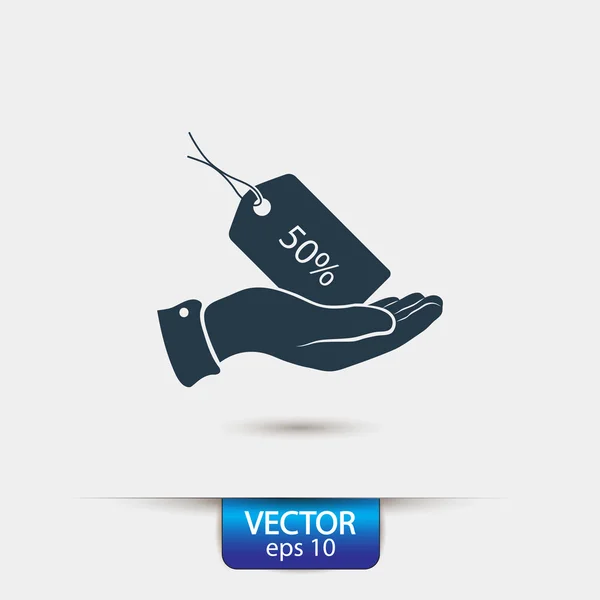 50% korting labelpictogram — Stockvector