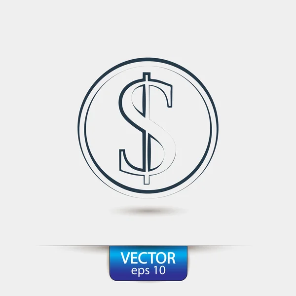 Dollarteken pictogram. — Stockvector