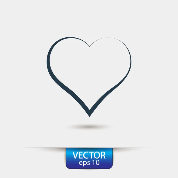 Icono del corazón, diseño plano — Vector de stock