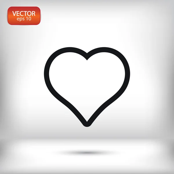 Icono del corazón, diseño plano — Vector de stock