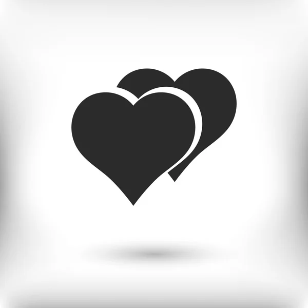 Kalp simgesi, düz tasarım — Stok Vektör