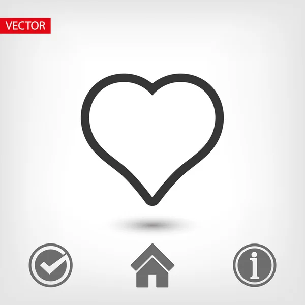 Heart icon, flat design — Stock Vector