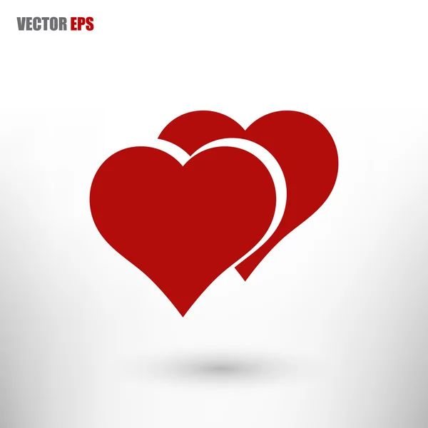 Icono de corazones, diseño plano — Vector de stock