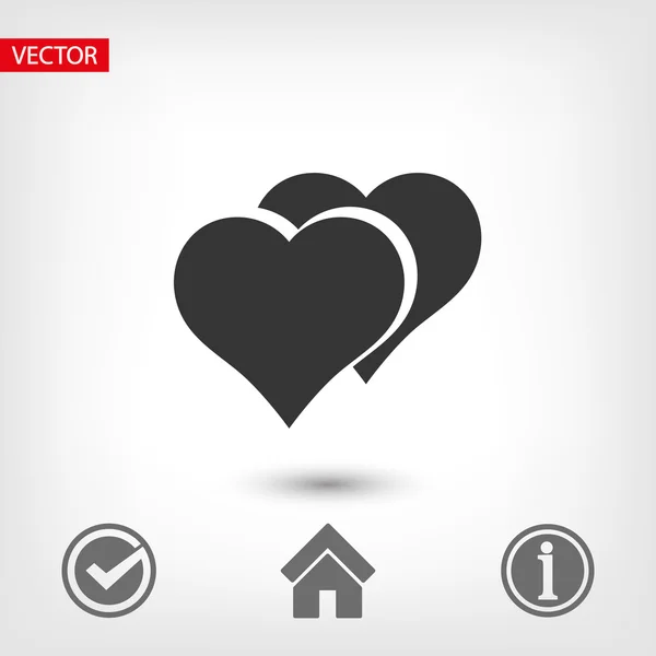 Hearts icon, flat design — Stock Vector