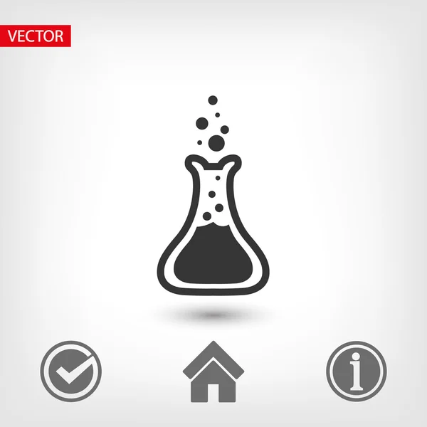 Icono de vidrio de laboratorio — Vector de stock