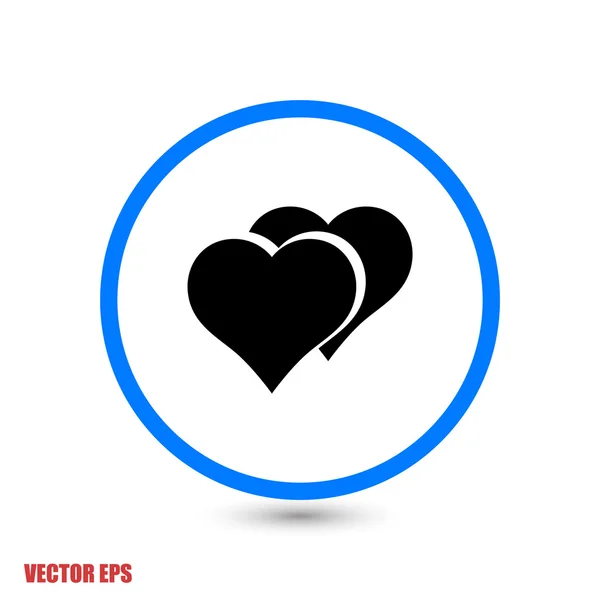 Icono de corazones, diseño plano — Vector de stock