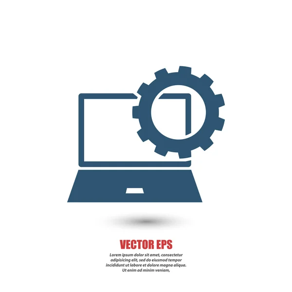 Setting parameters, laptop icon — Stock Vector