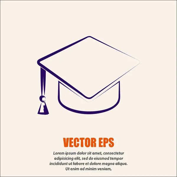 Graduatie cap pictogram — Stockvector