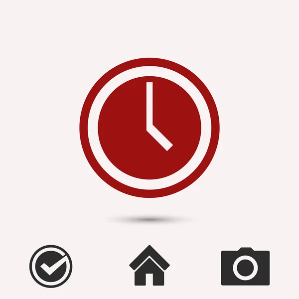 フラットなデザインの時計アイコン — ストックベクタ