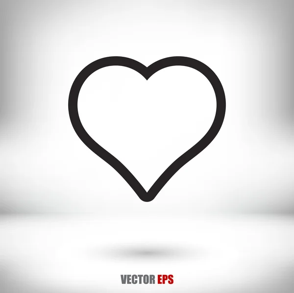 Ícone do coração, design plano —  Vetores de Stock