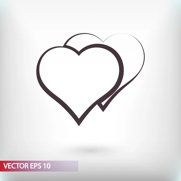 Hjärtan ikon, platt design Vektorgrafik
