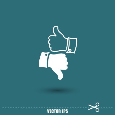 Thumb up and down icons clipart