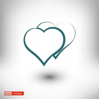 Kalp simgesi, düz tasarım