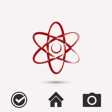Atom simgesi. düz tasarım