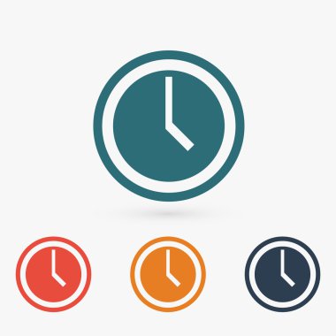 Saat düz tasarım simgesi