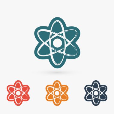 Atom simgesi. düz tasarım