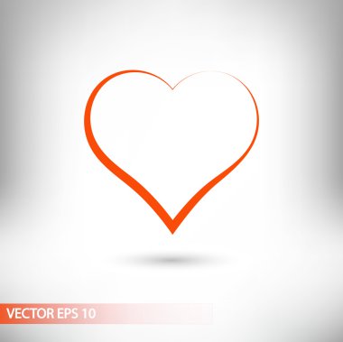 kalp simgesi, düz tasarım