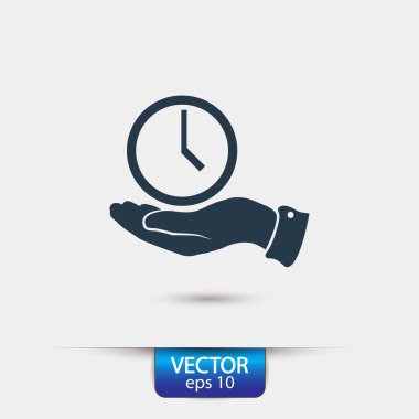 Saat düz tasarım simgesi