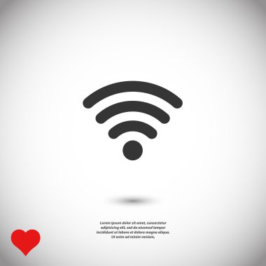 Kablosuz simgesi, düz tasarım stili