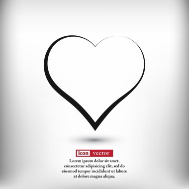 kalp simgesi, düz tasarım