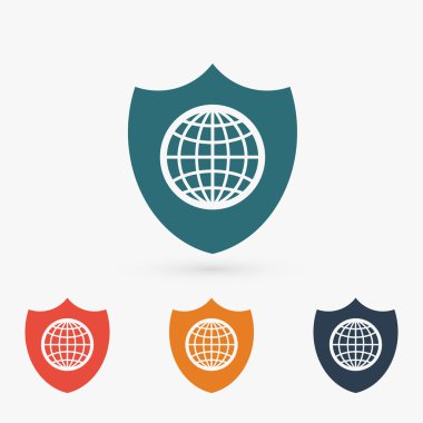 Kalkan kutsal kişilerin resmi, düz tasarım stili