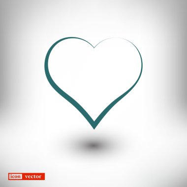 kalp simgesi, düz tasarım