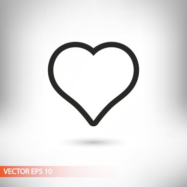 kalp simgesi, düz tasarım
