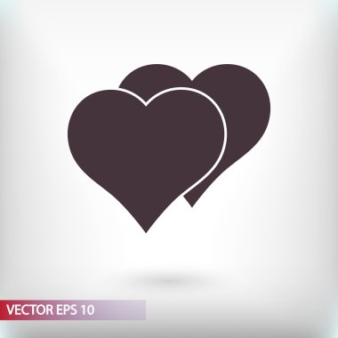 Kalp simgesi, düz tasarım