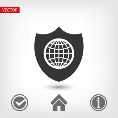 Kalkan kutsal kişilerin resmi, düz tasarım stili