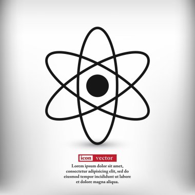 Atom simgesi. düz tasarım