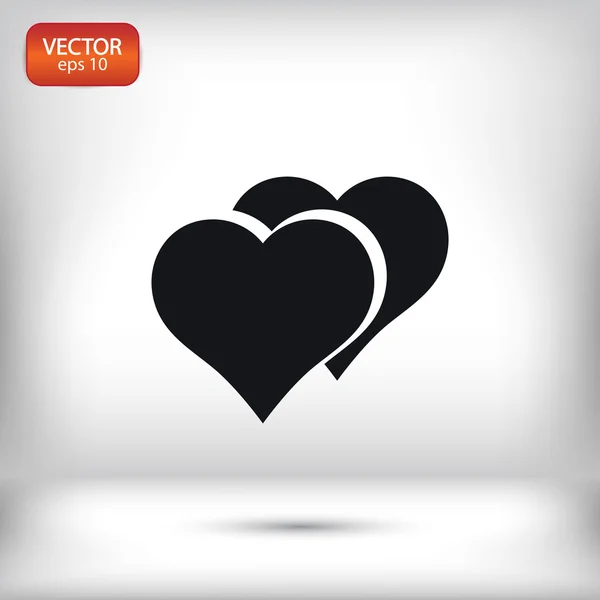 Hearts icon, flat design — Stock Vector